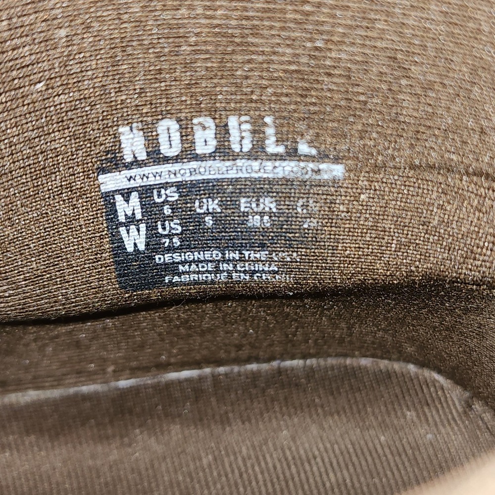 NOBULL High-Top Perforated Leather Trainers Brown Gum‎ Sole Womens 7.5 - Picture 6 of 7